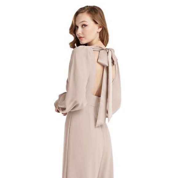 Bishop Sleeve Open-Back Jumpsuit with Scarf Tie - Qty. 2 - Picture 2 of 4